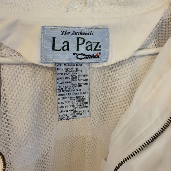 La Paz by Catalina Xlarge white cotton and polyester bomber jacket - Picture 4 of 7